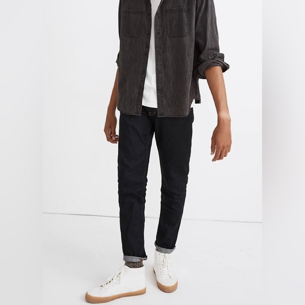 NWT Madewell Skinny Authentic Flex Selvedge Jeans in Resin Rinse- Sz 34x32